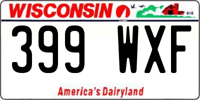 WI license plate 399WXF