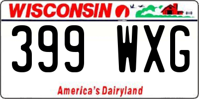 WI license plate 399WXG