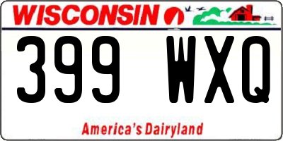 WI license plate 399WXQ