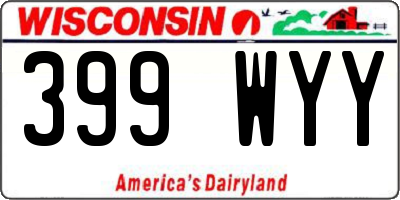 WI license plate 399WYY