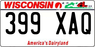 WI license plate 399XAQ