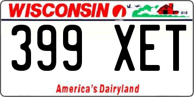 WI license plate 399XET