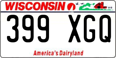 WI license plate 399XGQ