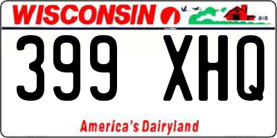 WI license plate 399XHQ