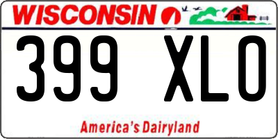 WI license plate 399XLO