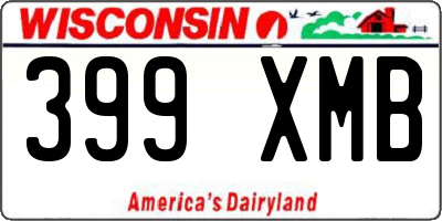WI license plate 399XMB