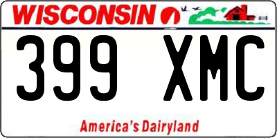 WI license plate 399XMC