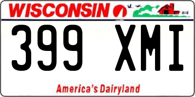 WI license plate 399XMI