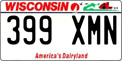 WI license plate 399XMN