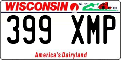 WI license plate 399XMP