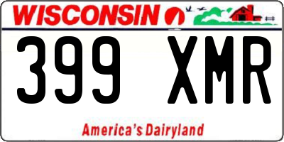 WI license plate 399XMR