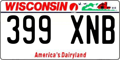 WI license plate 399XNB