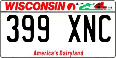 WI license plate 399XNC