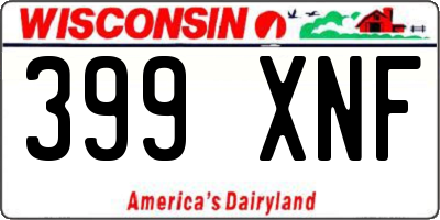 WI license plate 399XNF