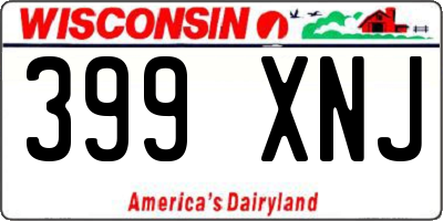 WI license plate 399XNJ