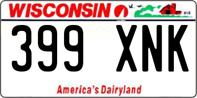 WI license plate 399XNK
