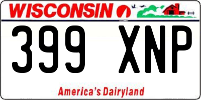 WI license plate 399XNP