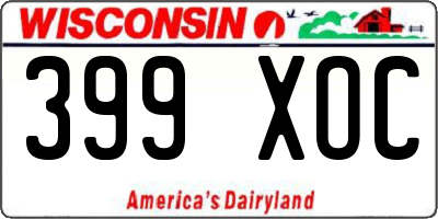 WI license plate 399XOC