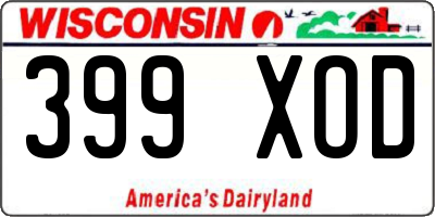 WI license plate 399XOD
