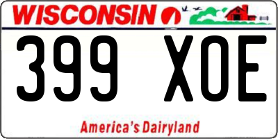 WI license plate 399XOE