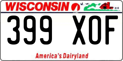 WI license plate 399XOF