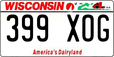 WI license plate 399XOG