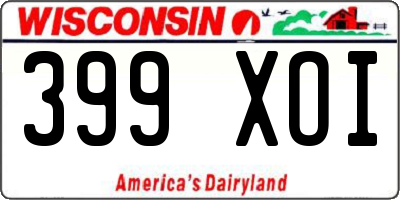 WI license plate 399XOI