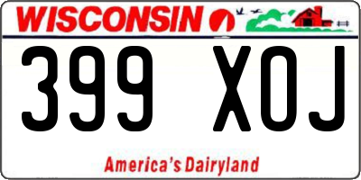 WI license plate 399XOJ