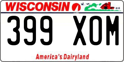 WI license plate 399XOM