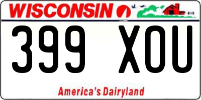 WI license plate 399XOU