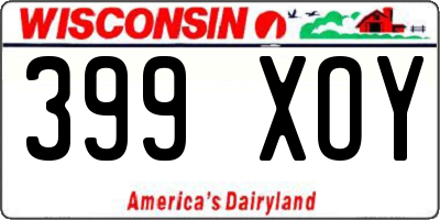 WI license plate 399XOY