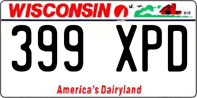 WI license plate 399XPD