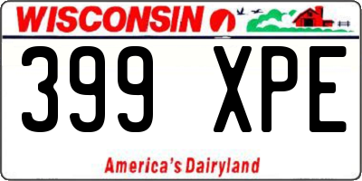WI license plate 399XPE