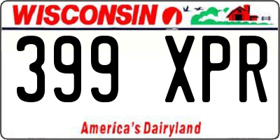 WI license plate 399XPR