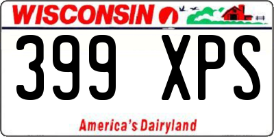 WI license plate 399XPS