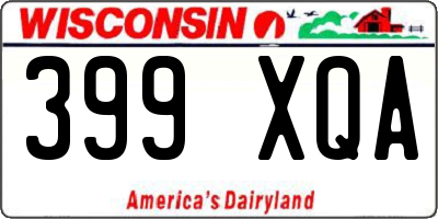 WI license plate 399XQA