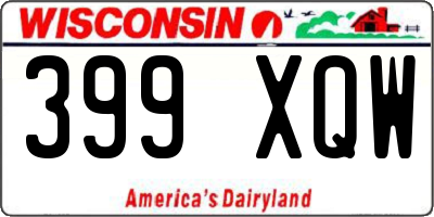 WI license plate 399XQW