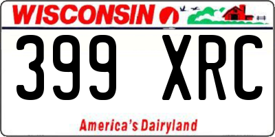 WI license plate 399XRC
