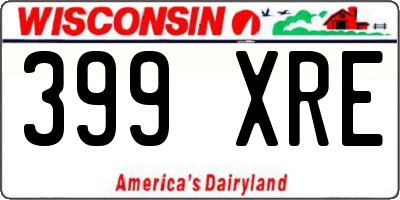 WI license plate 399XRE