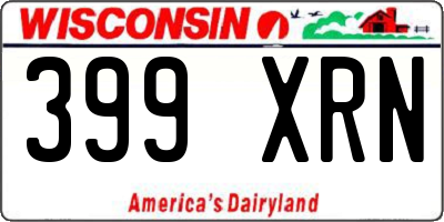 WI license plate 399XRN