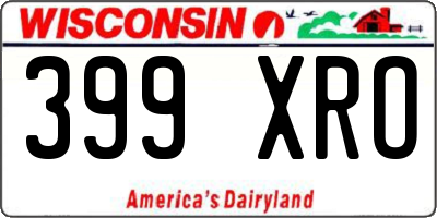 WI license plate 399XRO