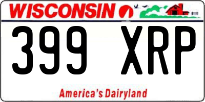 WI license plate 399XRP