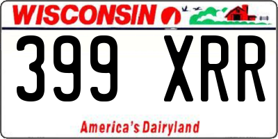 WI license plate 399XRR