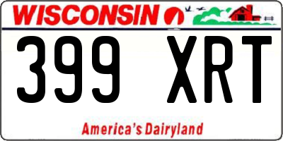 WI license plate 399XRT