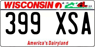 WI license plate 399XSA