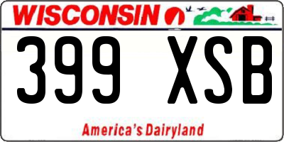 WI license plate 399XSB