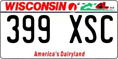 WI license plate 399XSC