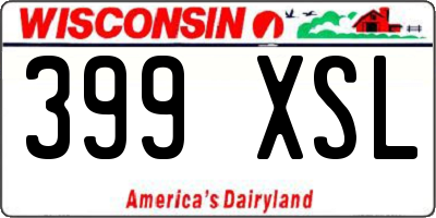 WI license plate 399XSL