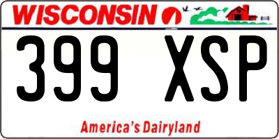 WI license plate 399XSP