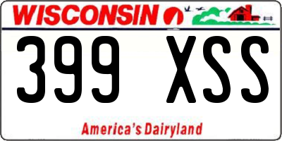 WI license plate 399XSS